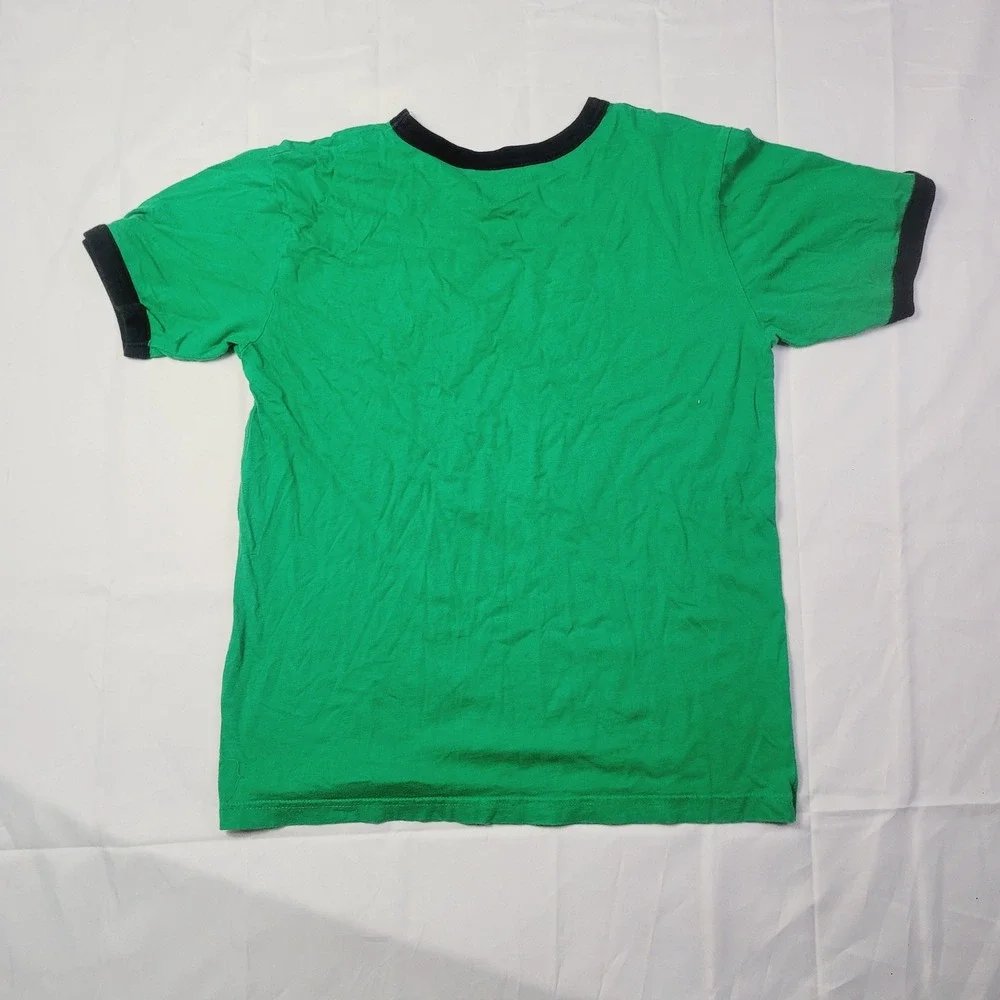 Childrens Place Boys Skull Shamrock Ringer T-Shirt XL 14 Green B73